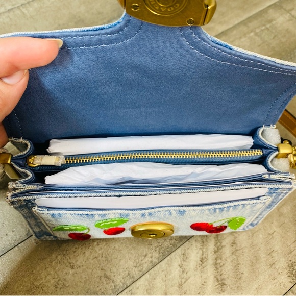 NWT Coach SMALL Cherry Denim Tabby 20 Shoulder Bag Crossbody - Picture 16 of 16